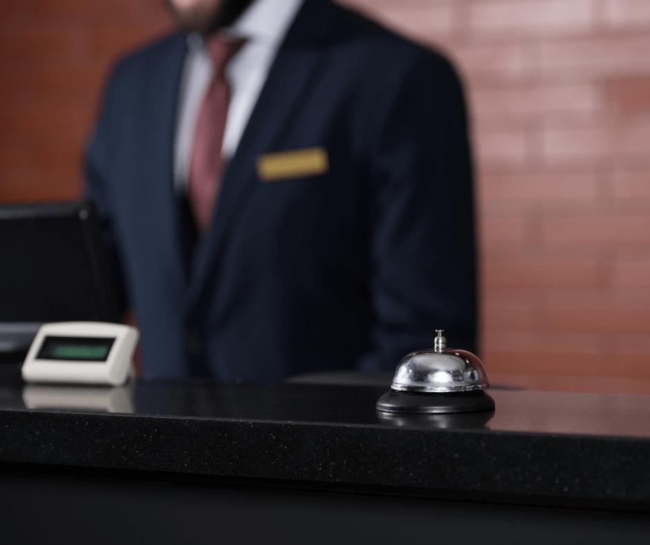 Reception area at Seaton Arms Motor Inn with concierge-style service for guest check-in and assistance.